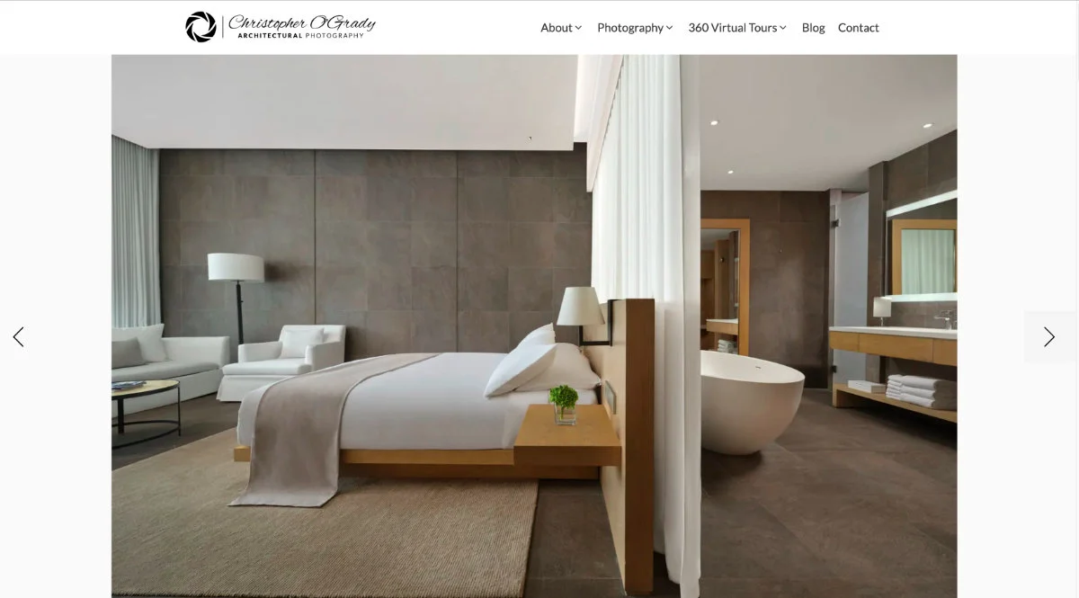Website design for Architectural & Interior Photographer