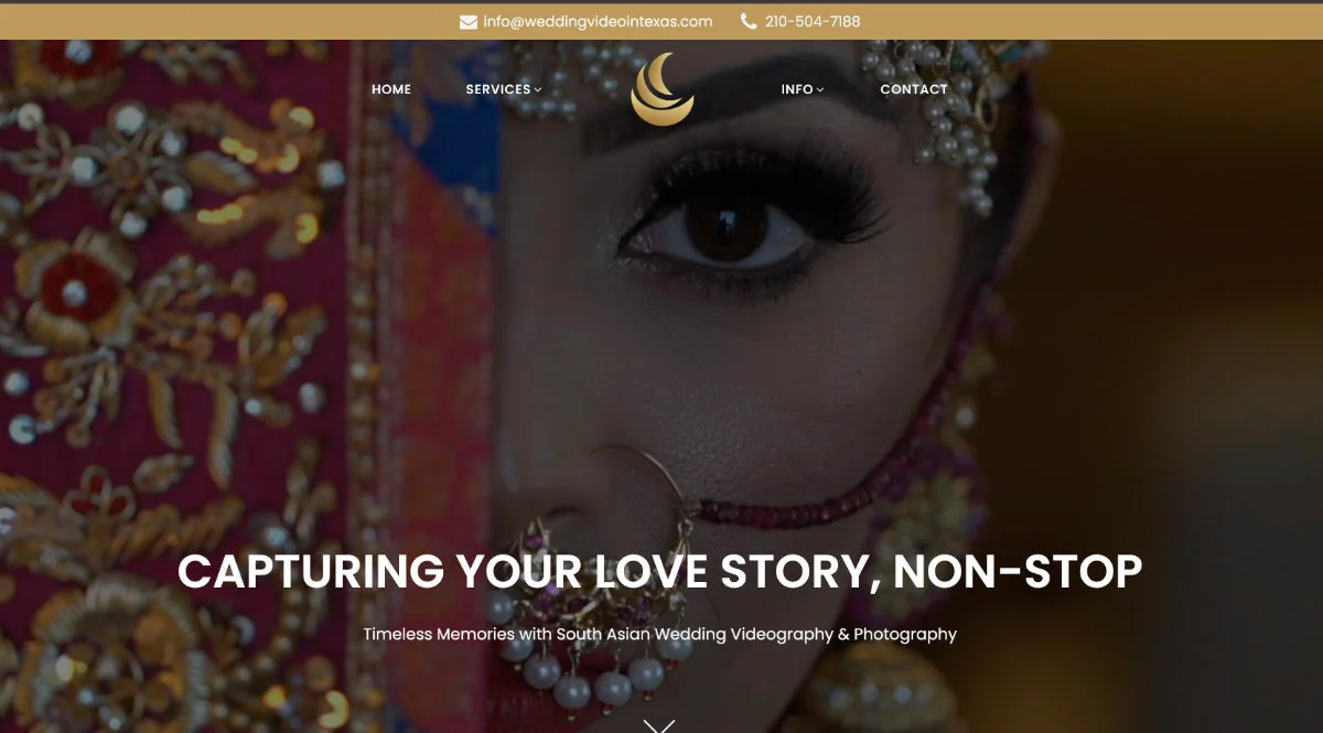 wedding videography website design